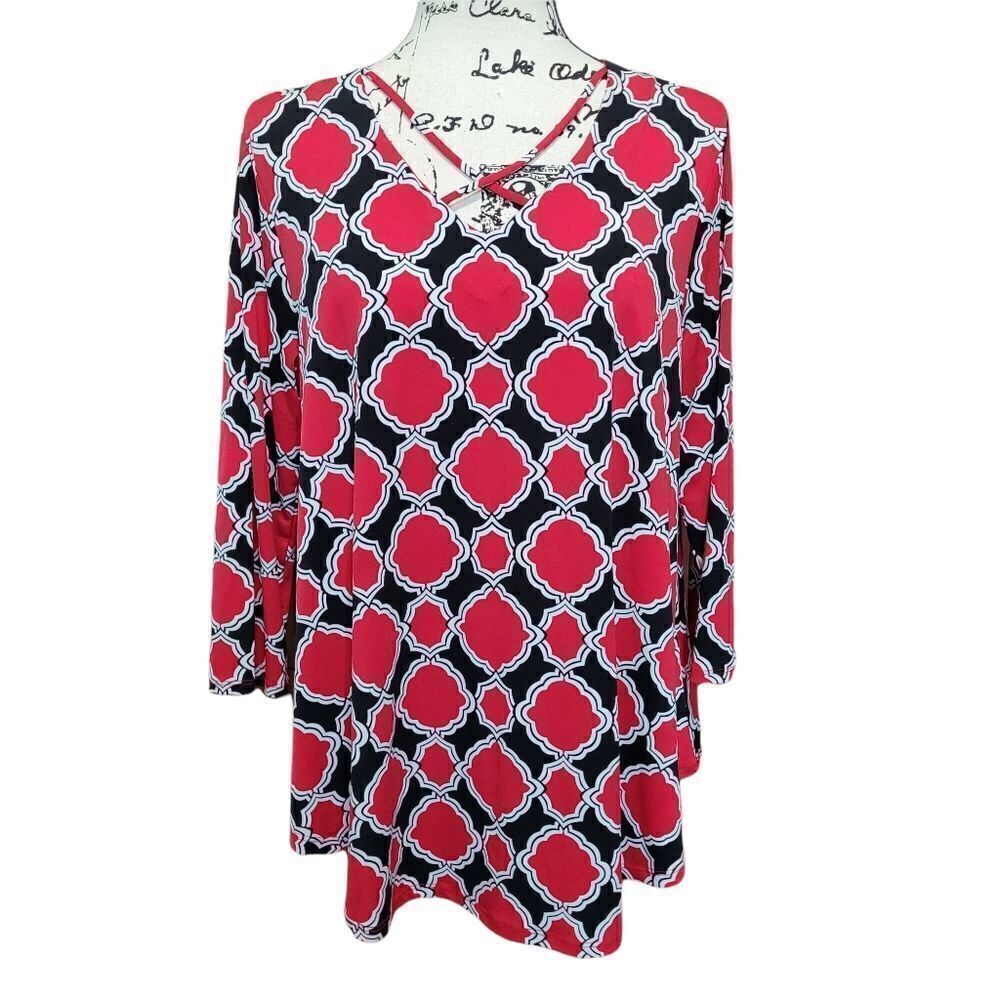 Chicos strappy blouse lantern pattern